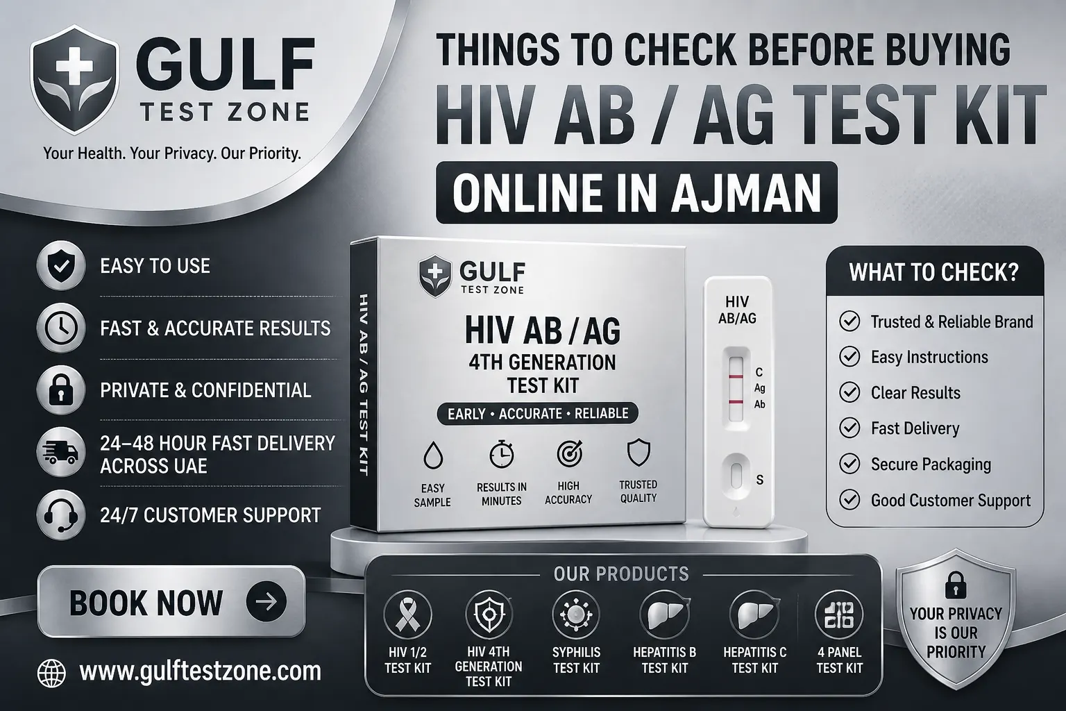 Things to Check Before Buying a HIV AB / AG Test Kit Online in Ajman