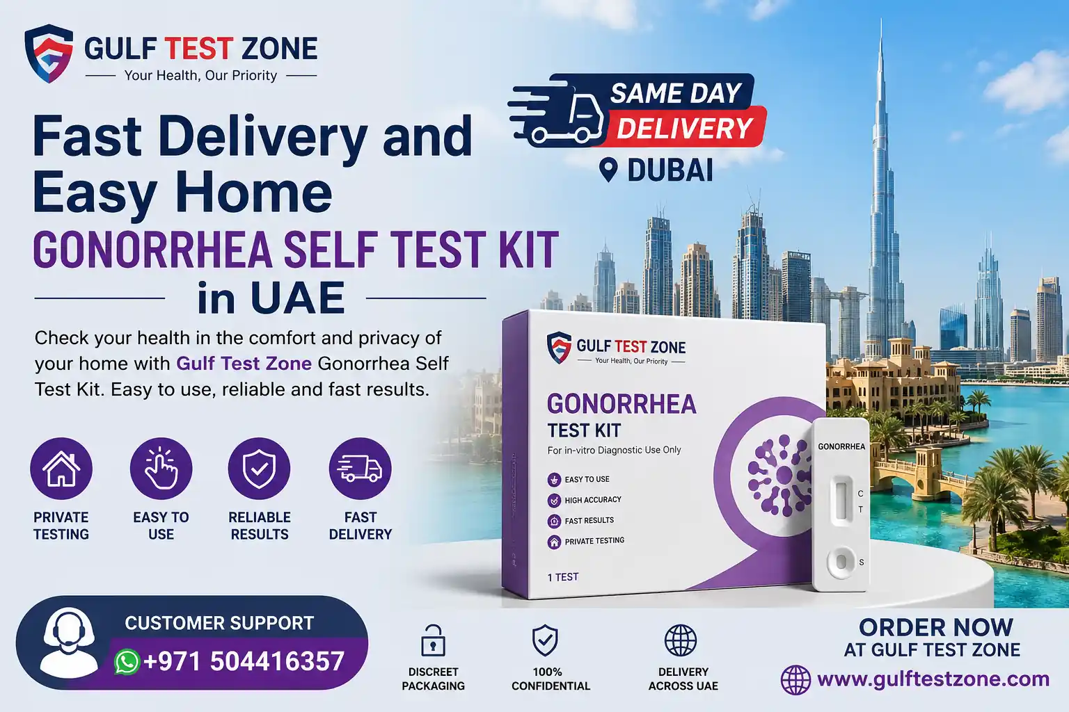 Fast Delivery and Easy Home Gonorrhea Self Test Kit in UAE