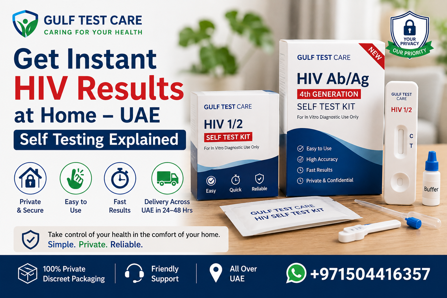 Buy HIV Test Kit Online in Dubai – Fast, Private & Easy Testing at Home